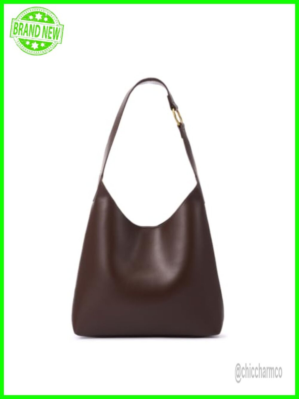 Vegan Leather Hobo Shoulder Bag Tote Satchel Handbag Magnetic Snap